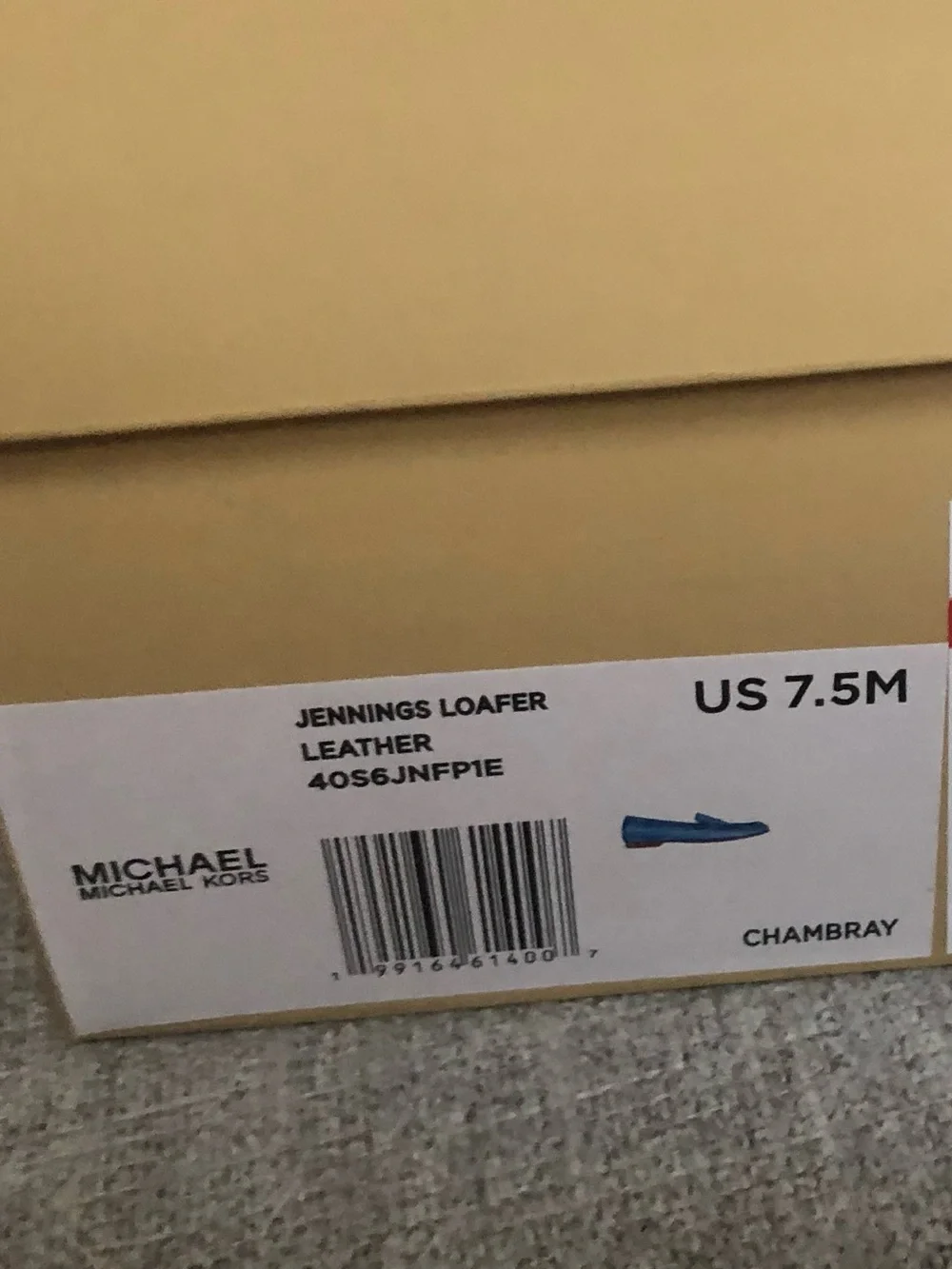 MICHAEL MICHAEL KORS Blue Chambray Jennings Crocodile Embossed Leather Loafer